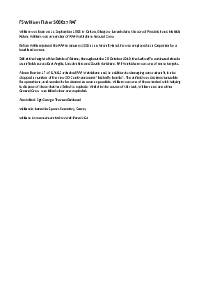 A preview of a PDF biography for Fisher, William